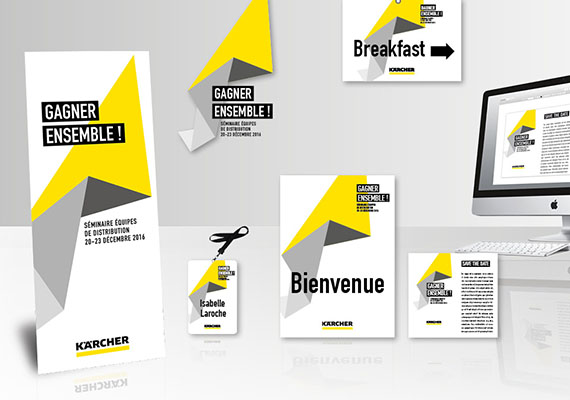  Kakémono, badge, A3, A4, Save the date : Gagnez ensemble ! - KARCHER 