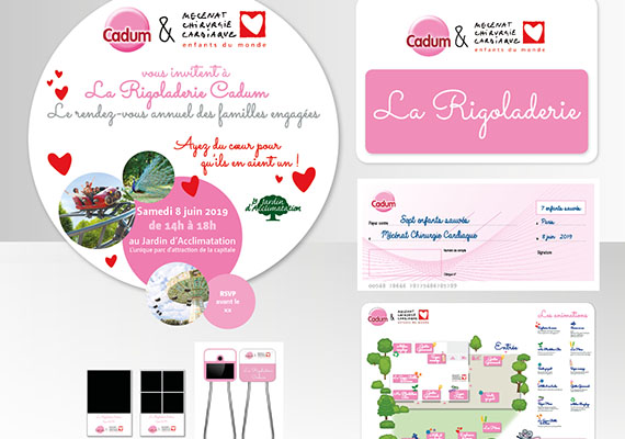  Cadum & Mecenat Chirurgie Cardiaque, WebInvitation, signalétique, sharing-box... 